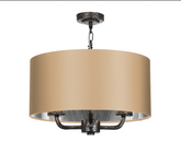 David Hunt Lighting Sloane 3Lt Pendant Pewter with Bespoke Shade SLO03